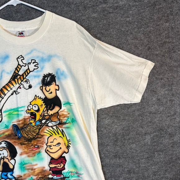 Vintage Single Stitch Calvin and Hobbes Airbrushed T Shirt Men's XL - Picture 10 of 15